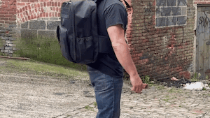 First Responder Bodyguard bulletproof backpack being deployed