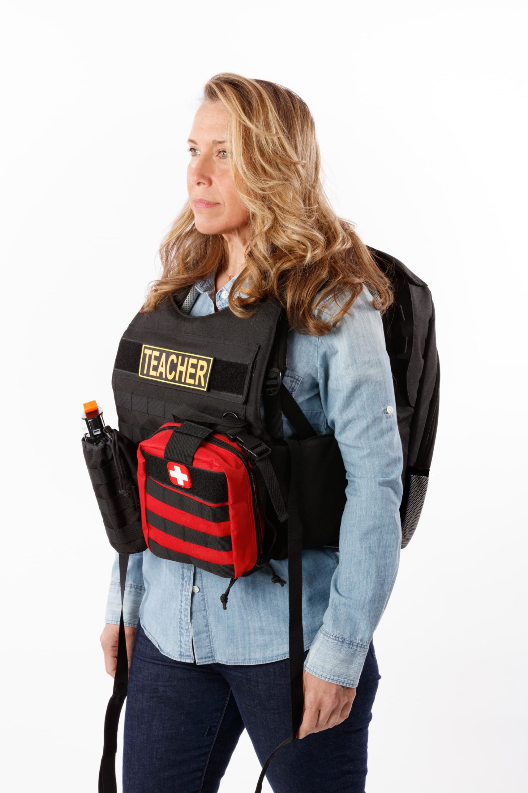 Bodyguard bulletproof backpack for teacher